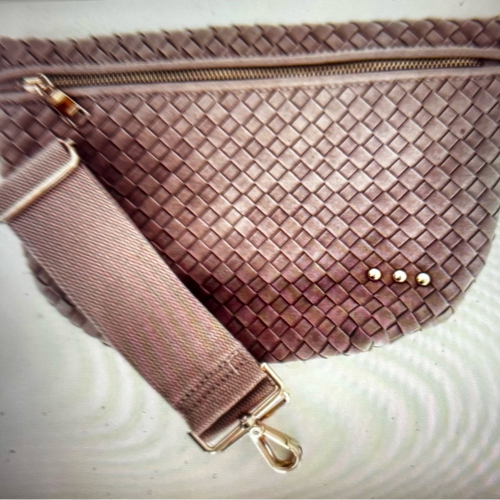 Suede Weston Woven Crossbody Bag